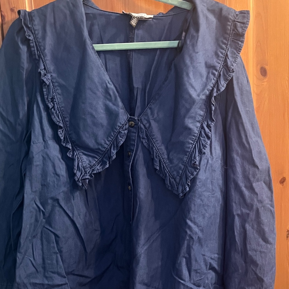 Eloquii Deep Blue Denim Blouse